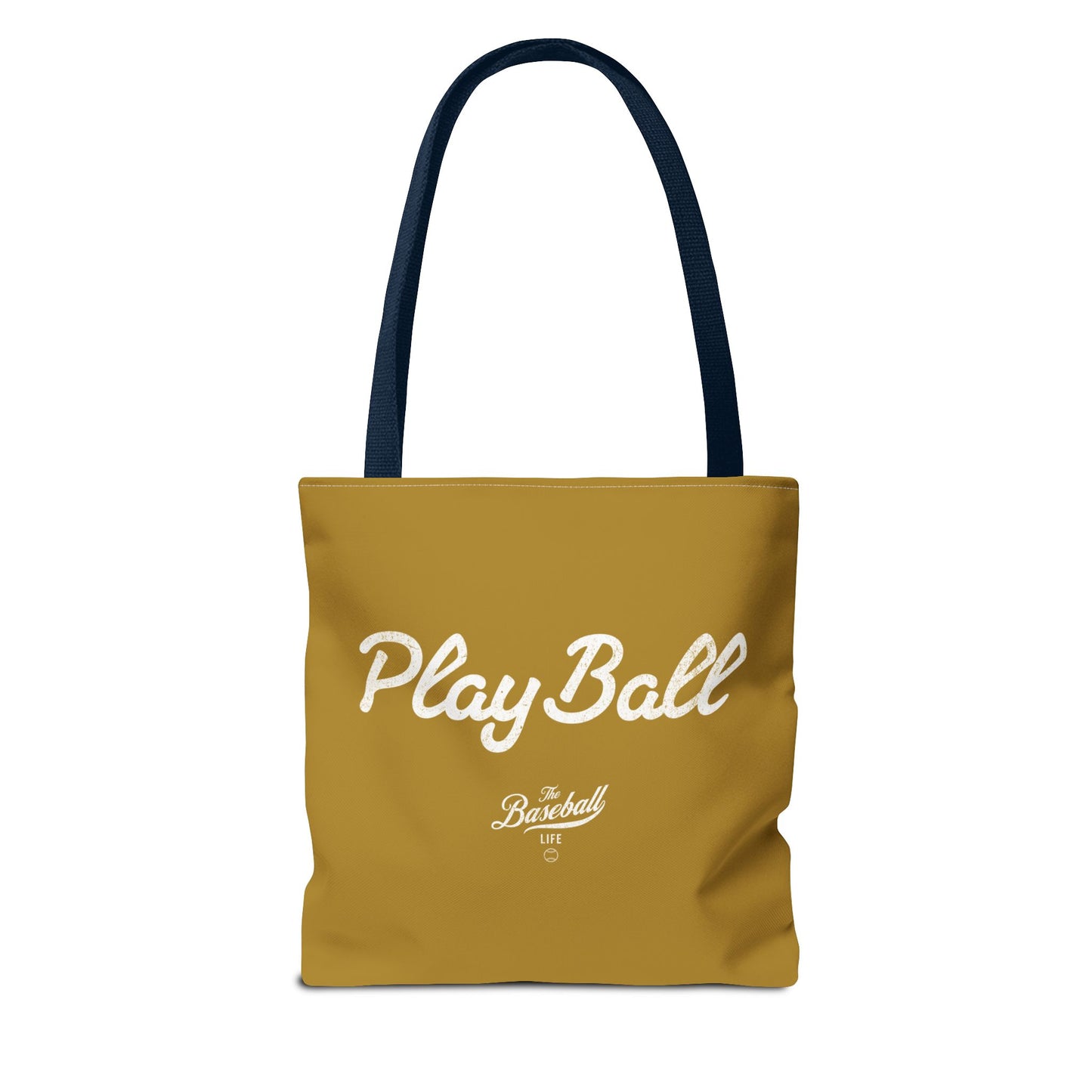 Play Ball Tote Bag_Old Gold with White Print