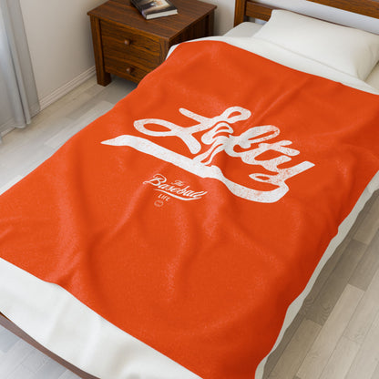 Velveteen Plush Blanket_Lefty_Orange