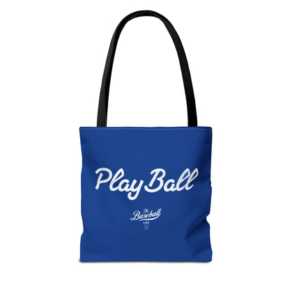Play Ball Tote Bag_Royal Blue with White Print
