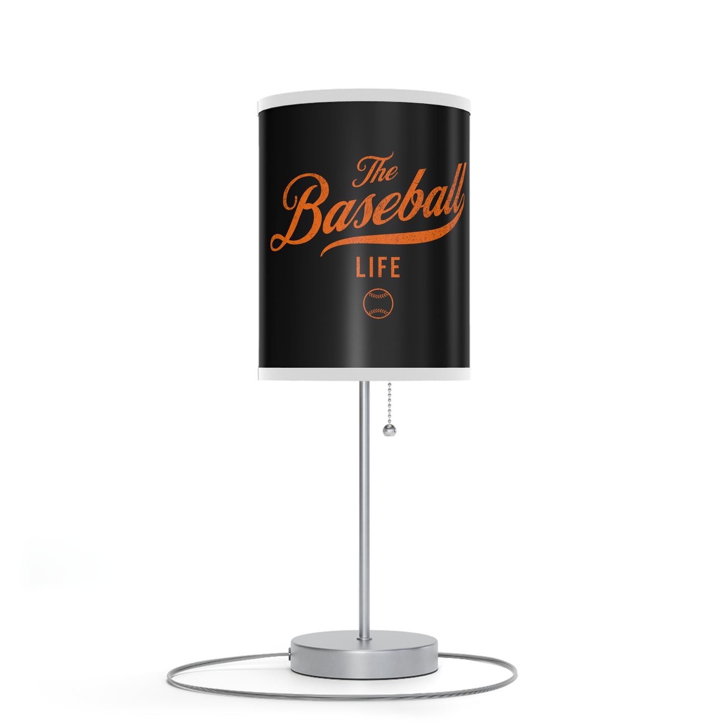 Table Lamp_Black w Orange Print