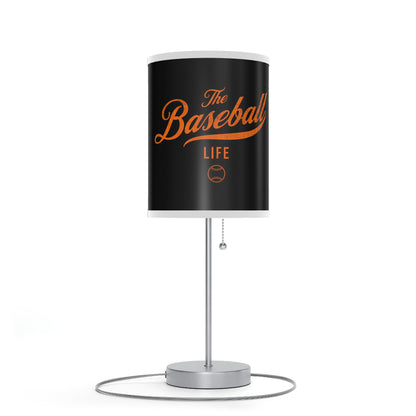 Table Lamp_Black w Orange Print
