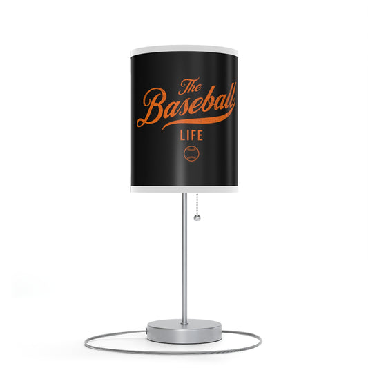 Table Lamp_Black w Orange Print