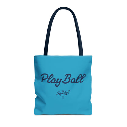 Play Ball Tote Bag_Turquoise with Navy Print