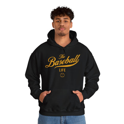 The Baseball Life Hoodie_Yellow Gold Print
