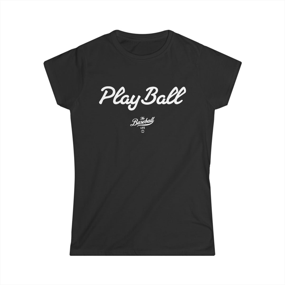 Play Ball Women's Baseball T-Shirt - White Print