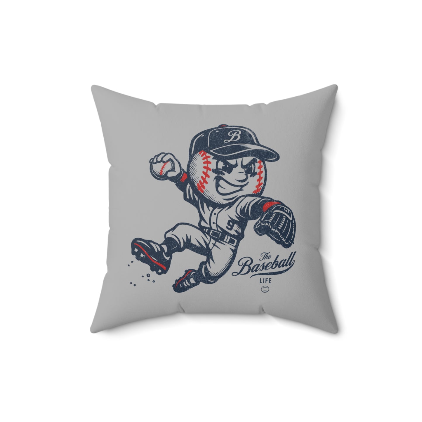 Accent Pillow Mr. Baseball Mascot Leaping Throw
