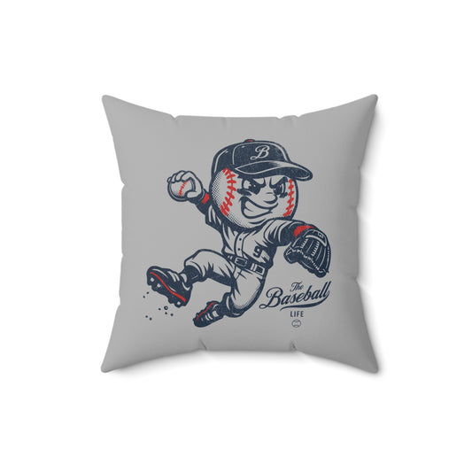 Accent Pillow Mr. Baseball Mascot Leaping Throw