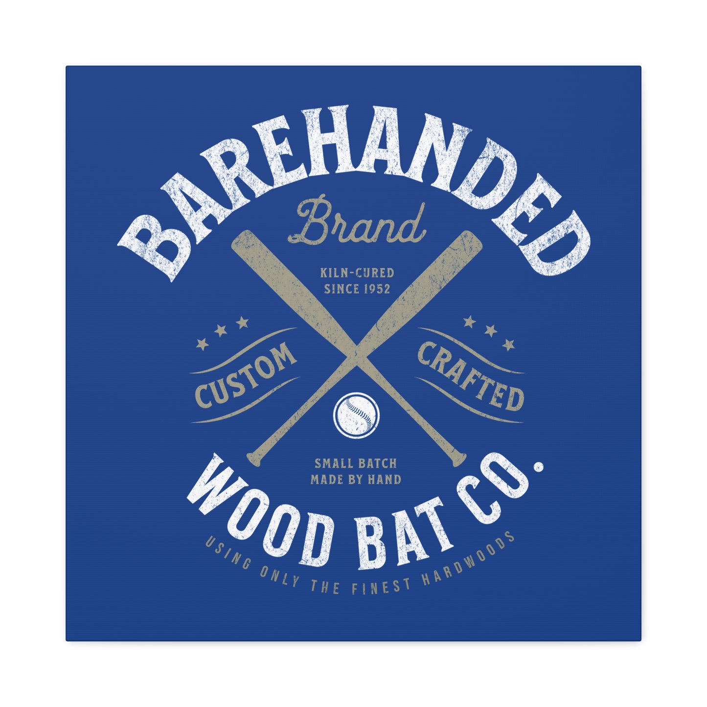 Barehanded Wood Bat Co. Wall Art Canvas_Royal Blue