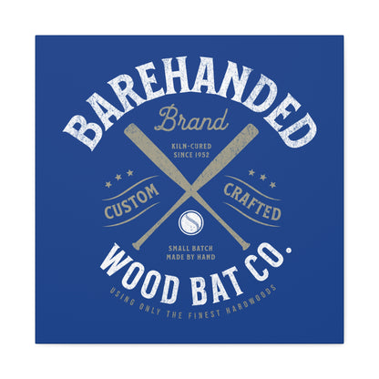 Barehanded Wood Bat Co. Wall Art Canvas_Royal Blue
