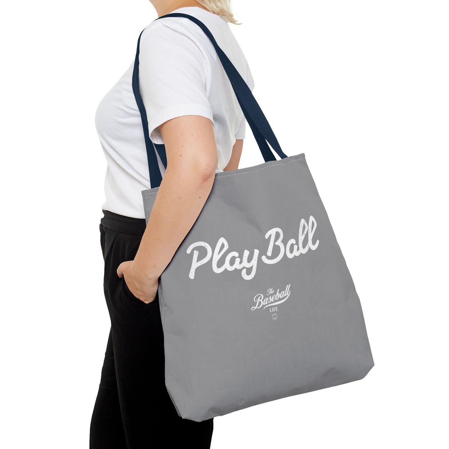 Play Ball Tote Bag_Gray with White Print