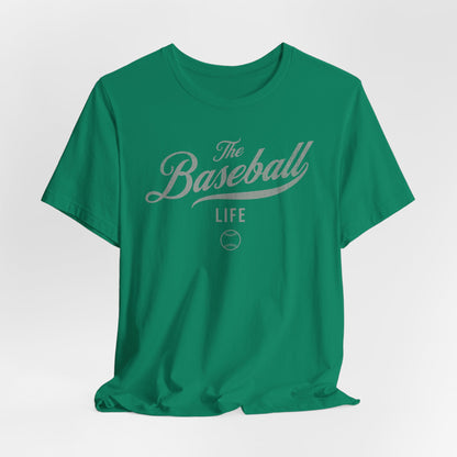 The Baseball Life Classic Script T-Shirt_Silver Gray Print