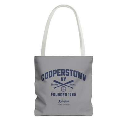 Cooperstown, NY Tote Bag_Gray w Navy Print