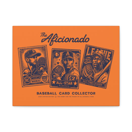 The Aficionado Baseball Card Collector Wall Art Canvas_Orange