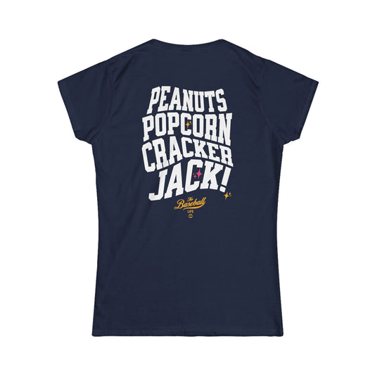 Peanuts Popcorn Crackerjack Women's Baseball T-Shirt