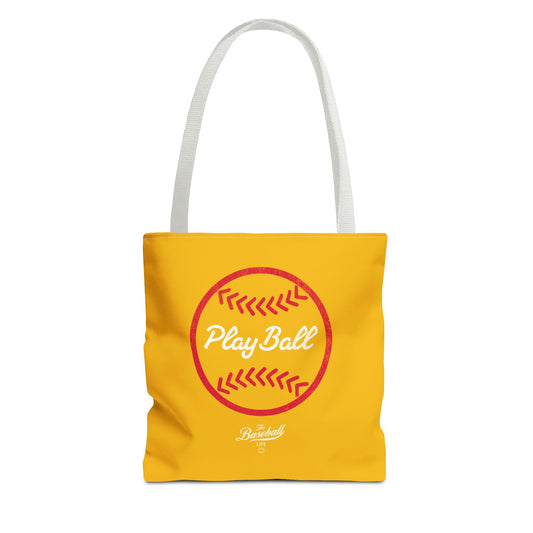 Baseball Icon Play Ball Tote Bag_Yellow Gold