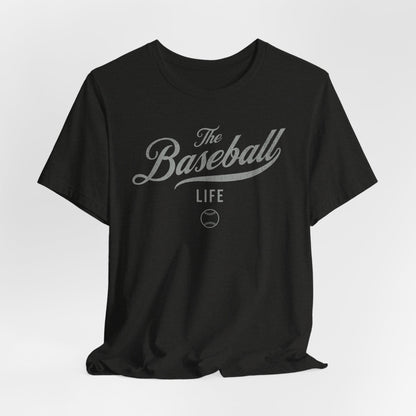 The Baseball Life Classic Script T-Shirt_Silver Gray Print