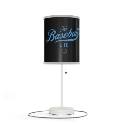 Table Lamp_Black w Carolina Blue Print