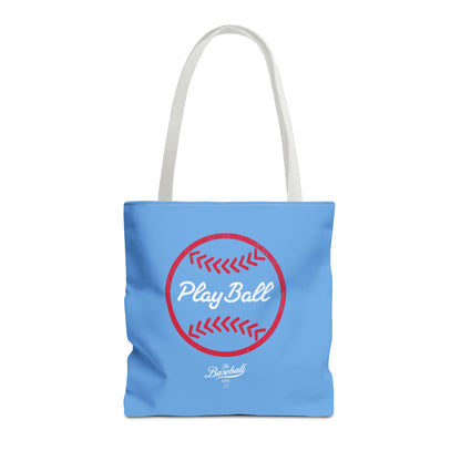 Baseball Icon Play Ball Tote Bag_Carolina Blue