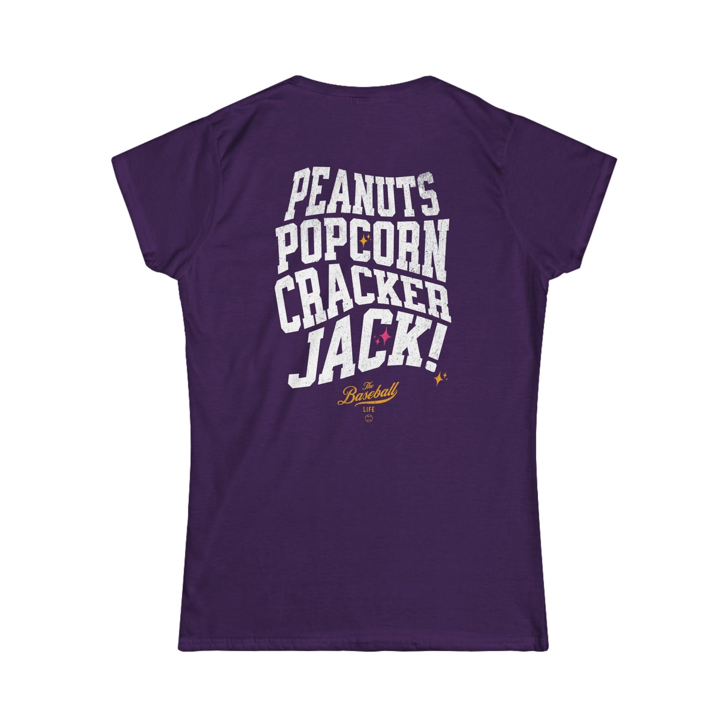 Women's Peanuts Popcorn Crackerjack Baseball T-Shirt