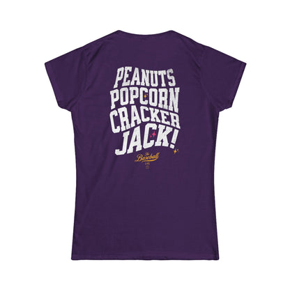 Women's Peanuts Popcorn Crackerjack Baseball T-Shirt
