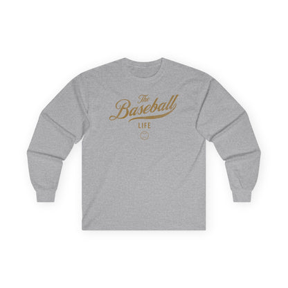 The Baseball Life Long Sleeve T-Shirt_Old Gold Print