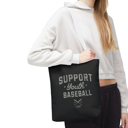 Support Youth Baseball Tote Bag_Black