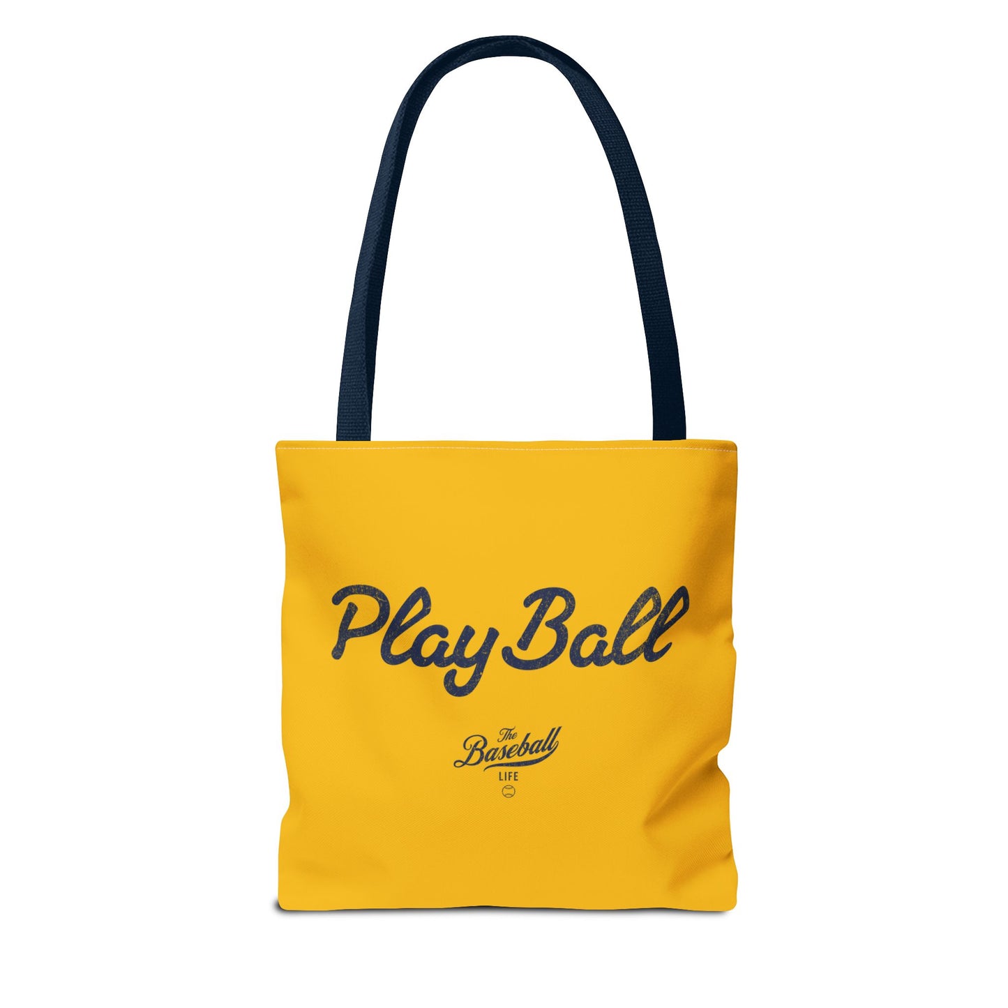 Play Ball Tote Bag_Yellow Gold with Navy Print