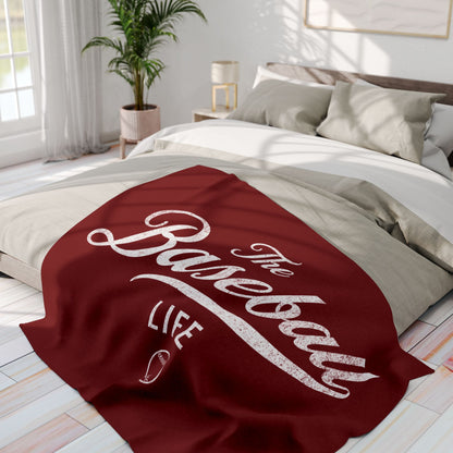 Fleece Blanket_Maroon w White Print