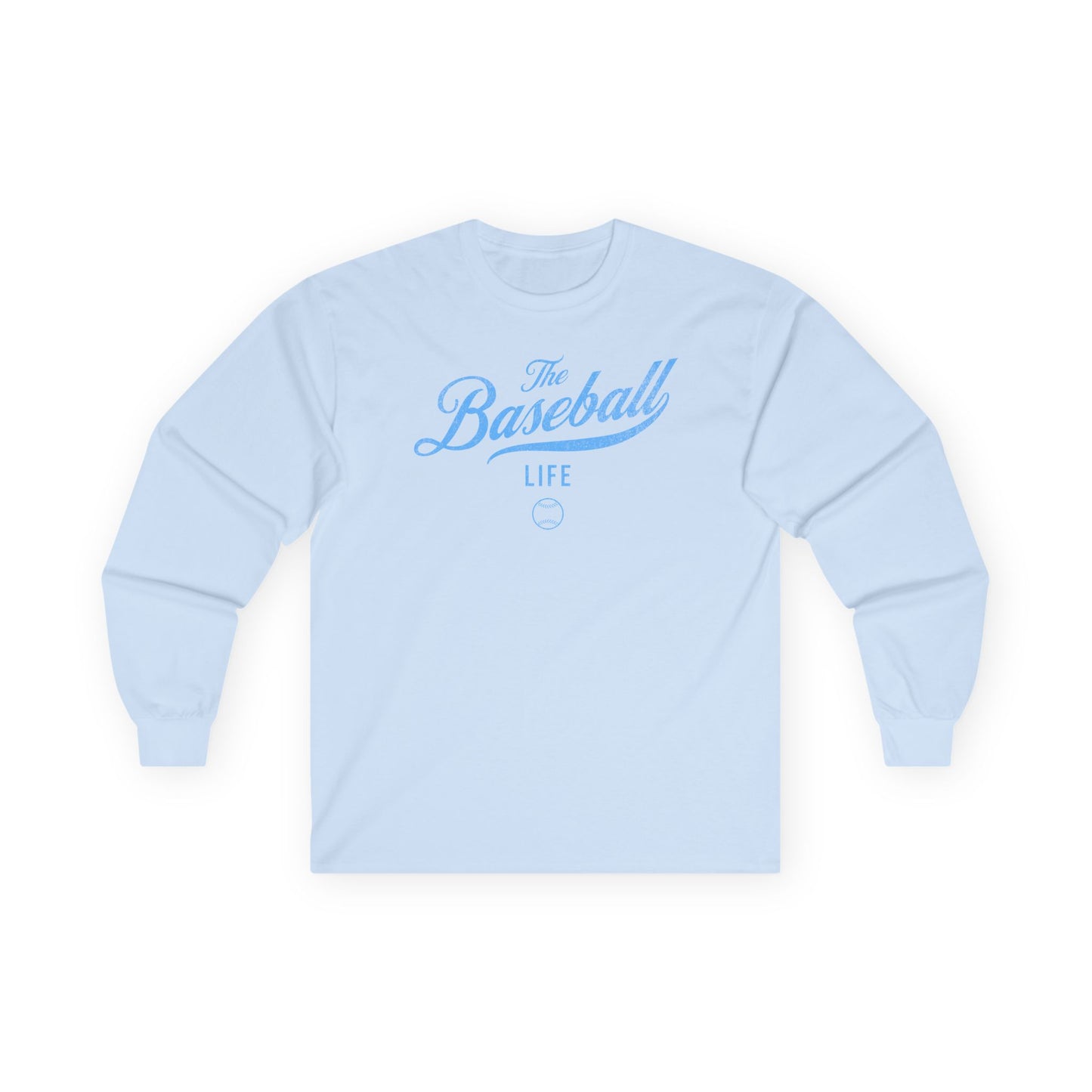 The Baseball Life Long Sleeve T-Shirt_Carolina Blue Print