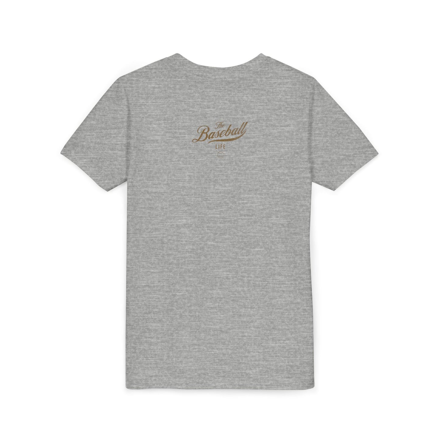 Youth The Baseball Life Classic Script T-Shirt_Old Gold Print