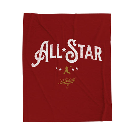 Velveteen Plush Blanket_All-Star_Maroon