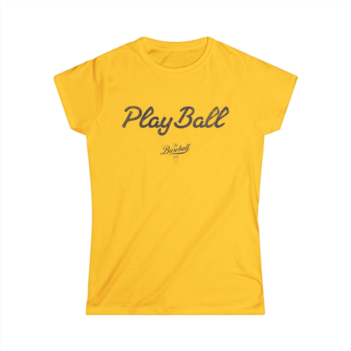 Women's Play Ball Baseball T-Shirt - Navy Print