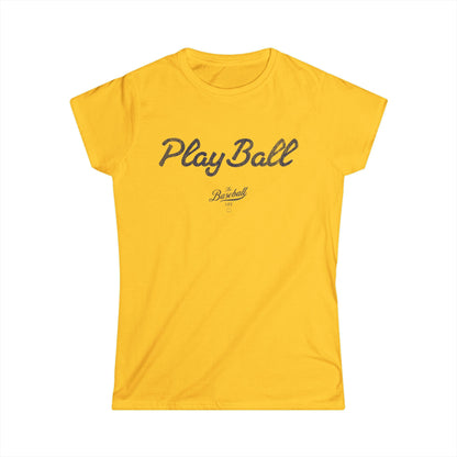 Women's Play Ball Baseball T-Shirt - Navy Print