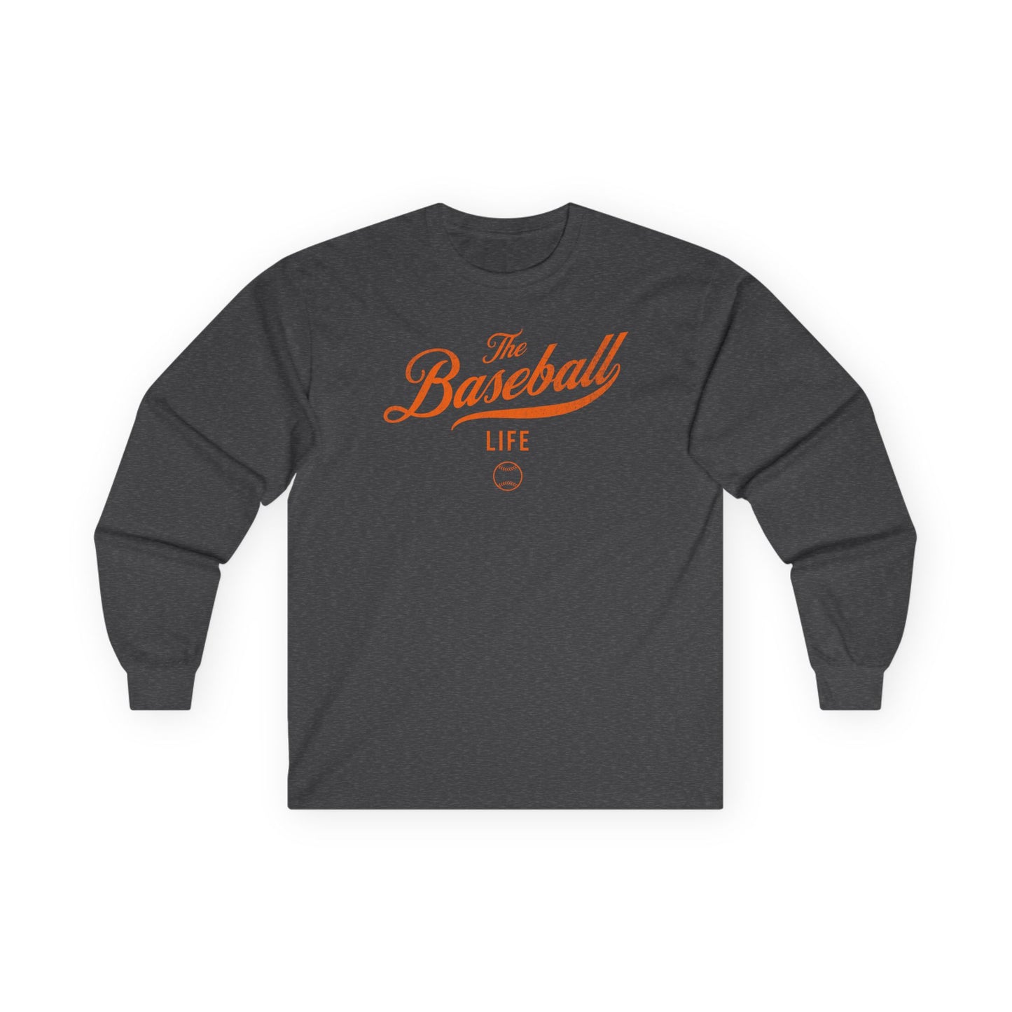 The Baseball Life Long Sleeve T-Shirt_Orange Print