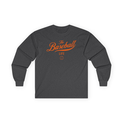 The Baseball Life Long Sleeve T-Shirt_Orange Print