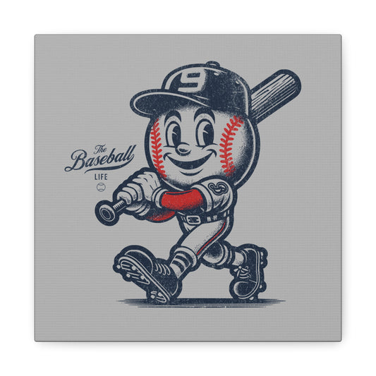 Mr. Baseball Mascot Batter Up! Wall Art Canvas