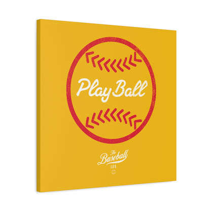 Play Ball Graphic Baseball Wall Art Canvas_Yellow Gold