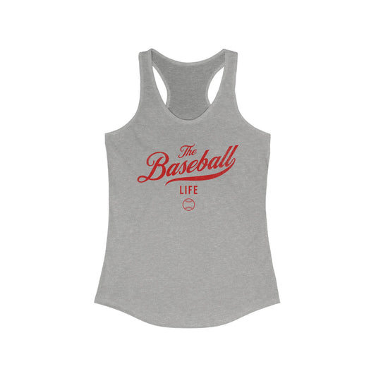 The Baseball Life Classic Script Tank_Red Print