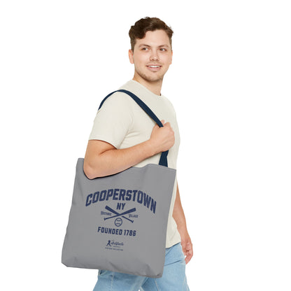 Cooperstown, NY Tote Bag_Gray w Navy Print
