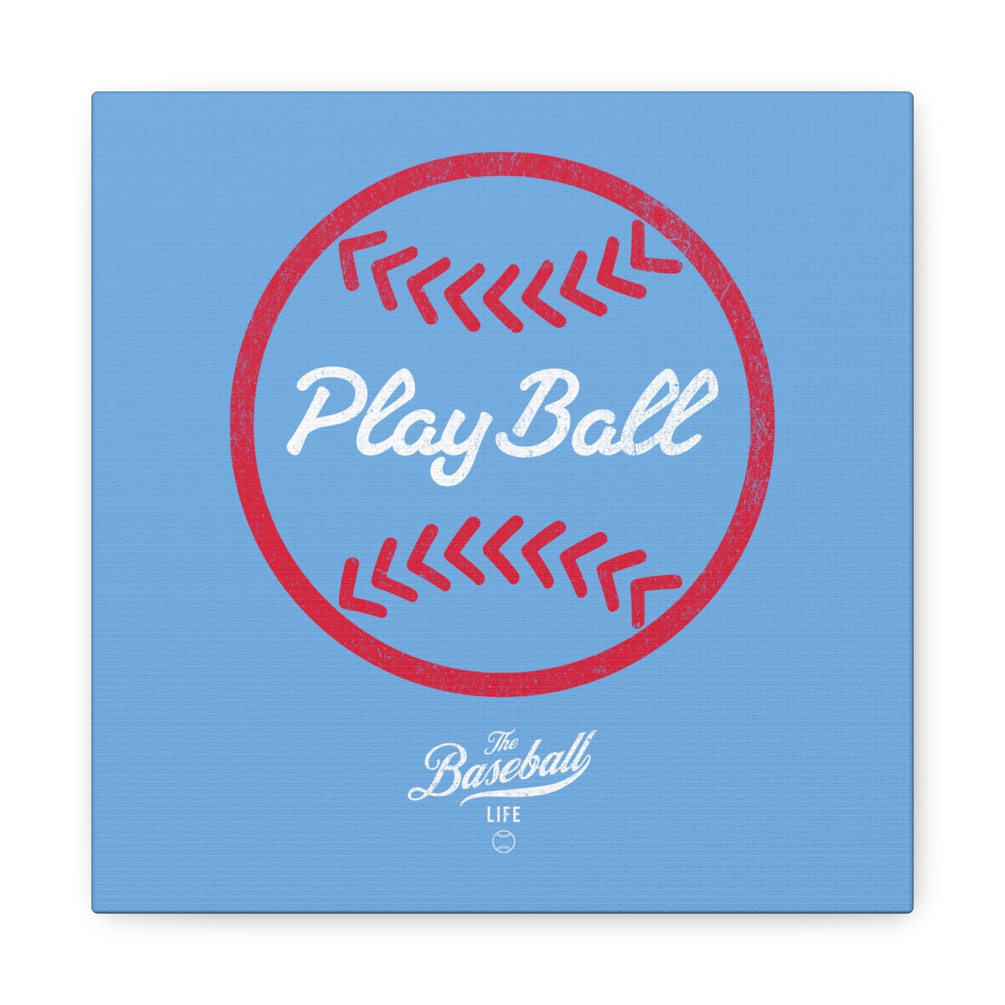 Play Ball Graphic Baseball Wall Art Canvas_Carolina Blue