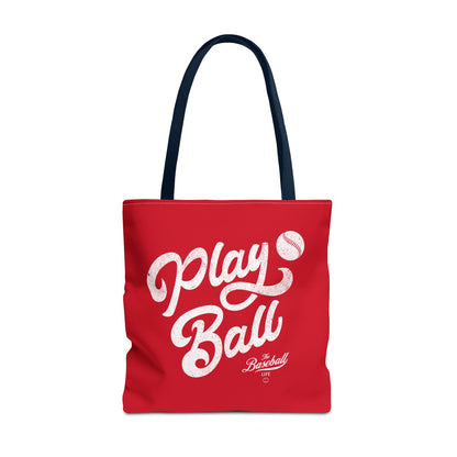 Play Ball Script Tote Bag