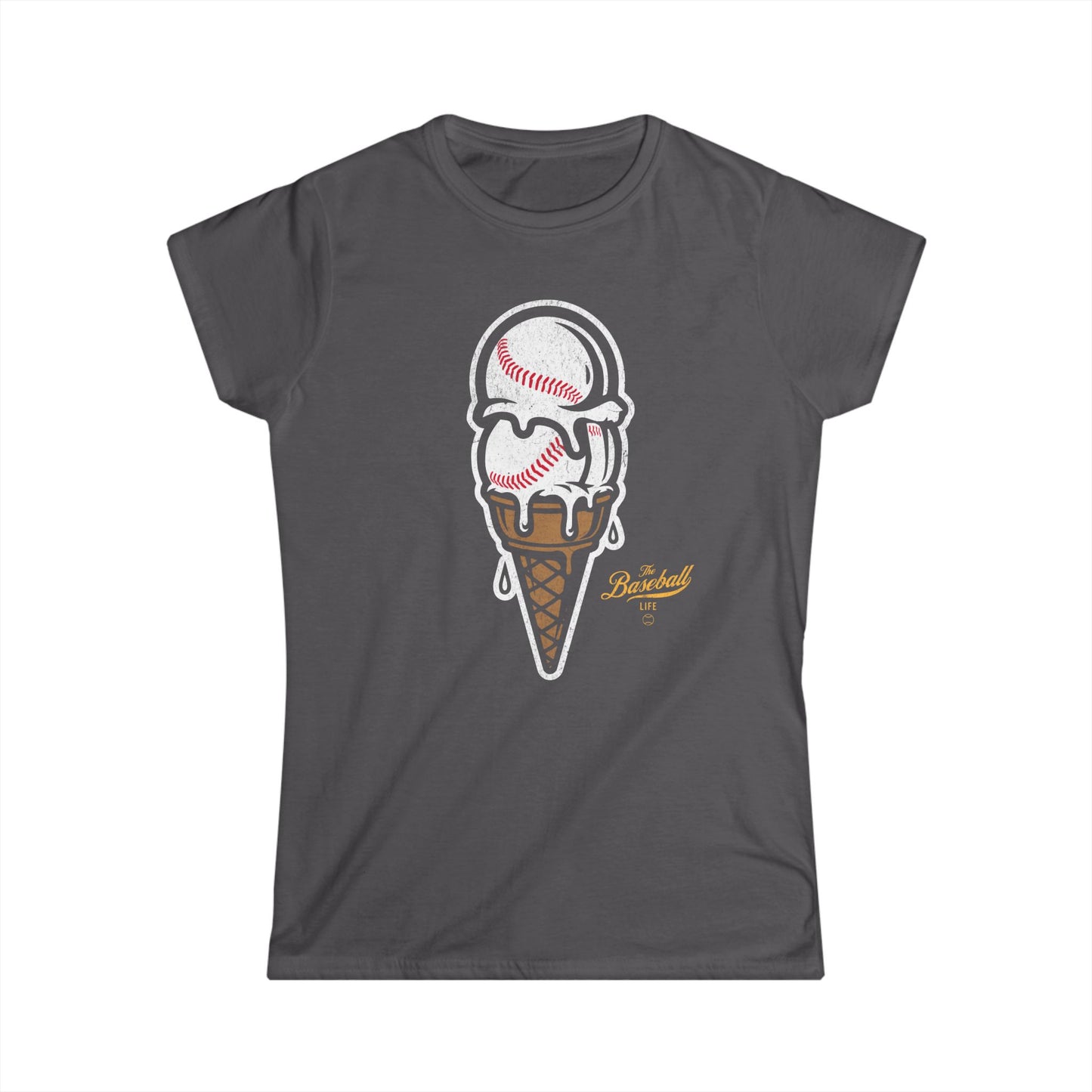 Women's Baseball Ice Cream Cone T-Shirt