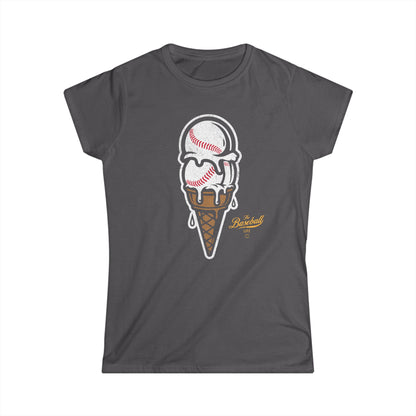 Women's Baseball Ice Cream Cone T-Shirt