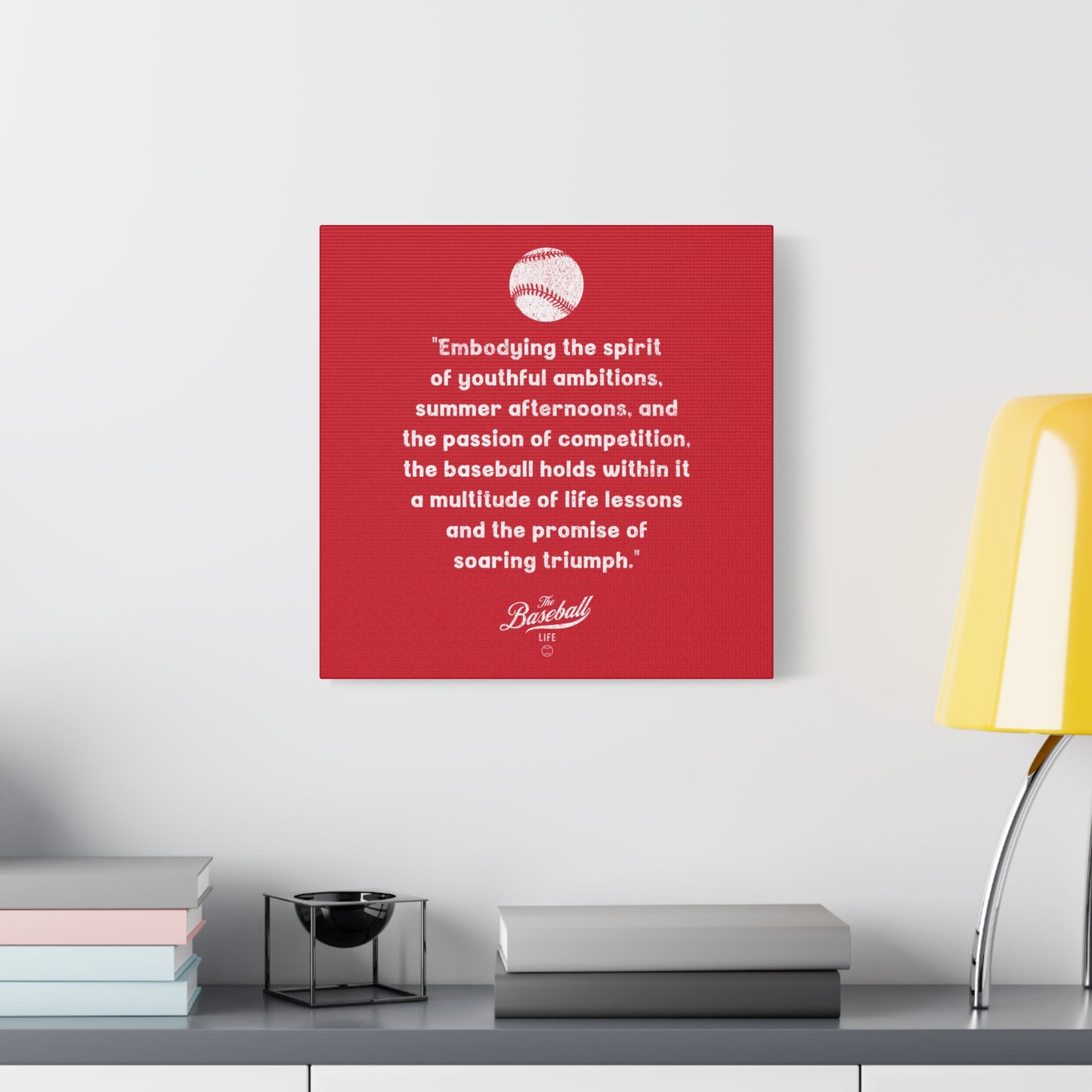 The Baseball Life "Verse" Wall Art Canvas_Red