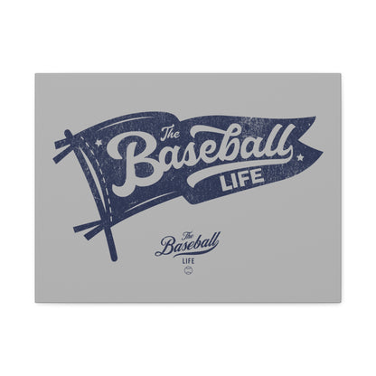 Classic Pennant Wall Art Canvas_Navy Print on Gray