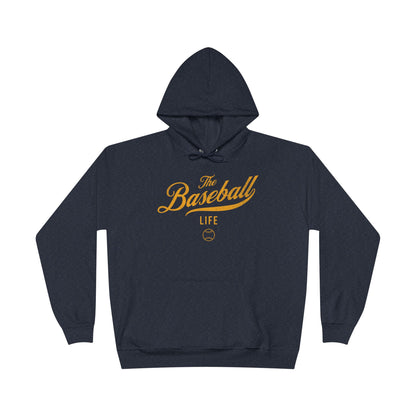 The Baseball Life Hoodie w/Grommets_Yellow Gold Print