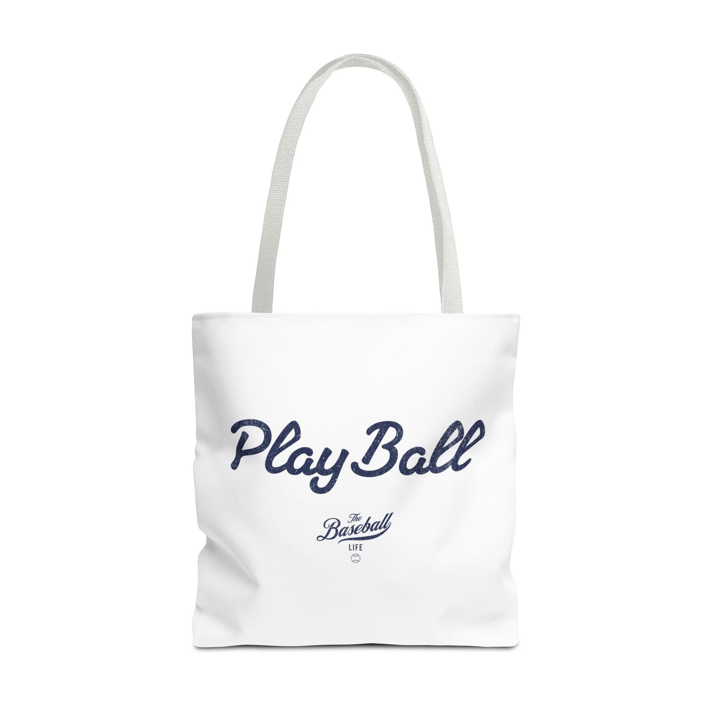 Play Ball Tote Bag_White with Navy Print