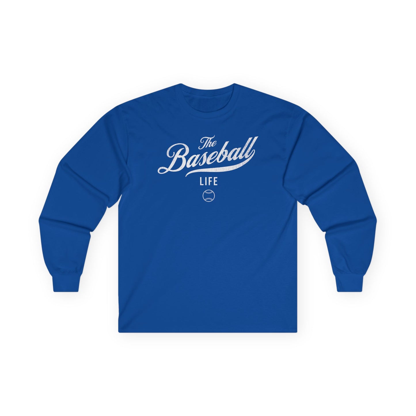 The Baseball Life Long Sleeve T-Shirt_White Print
