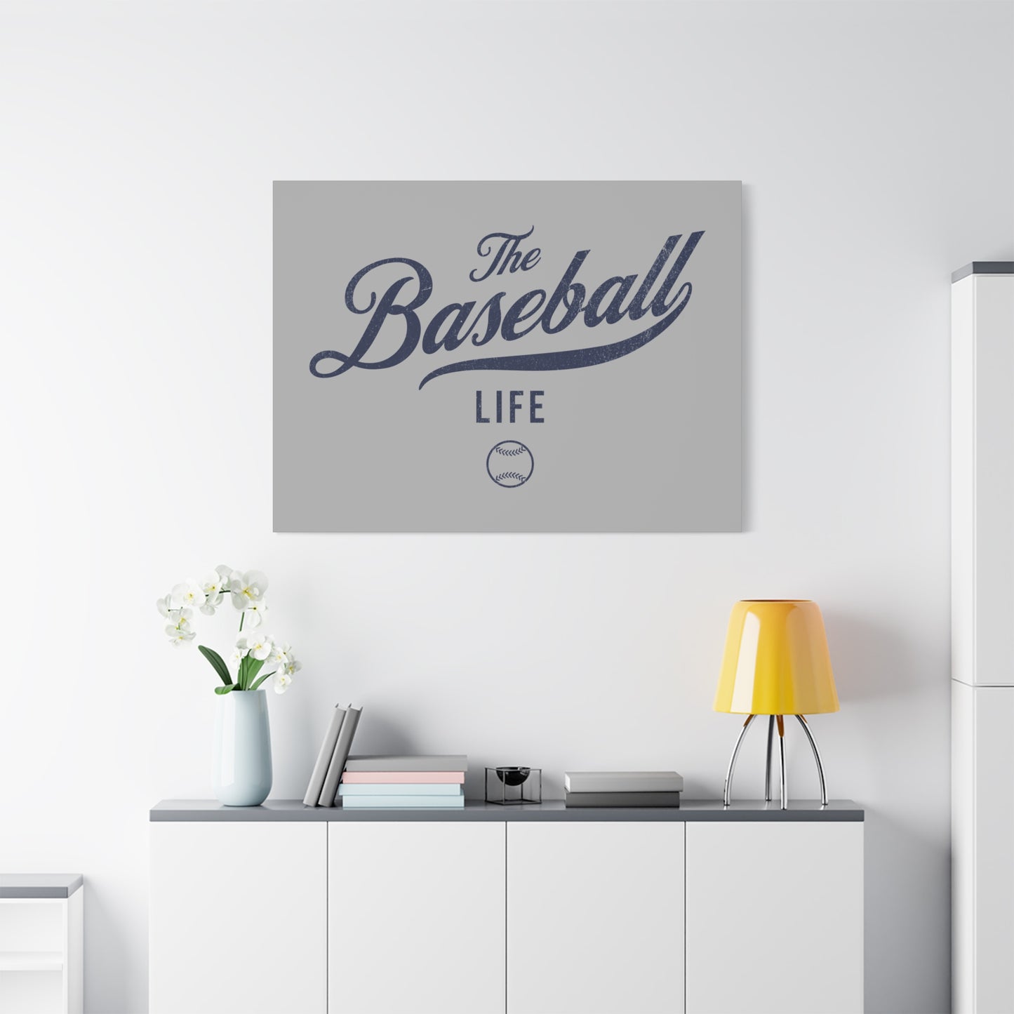 Wall Art Canvas_Silver Gray w Navy