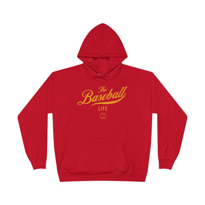 The Baseball Life Hoodie w/Grommets_Yellow Gold Print